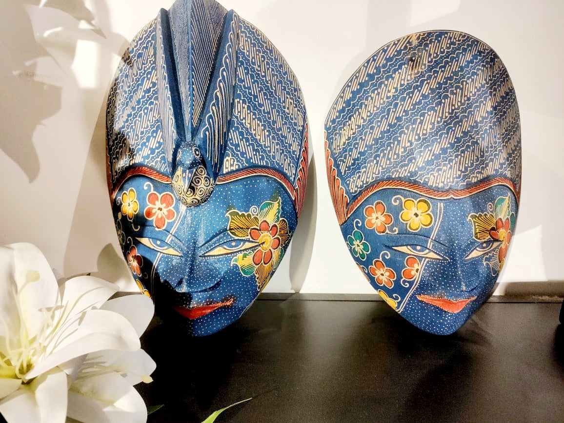 Wooden Big Size Masks Pair